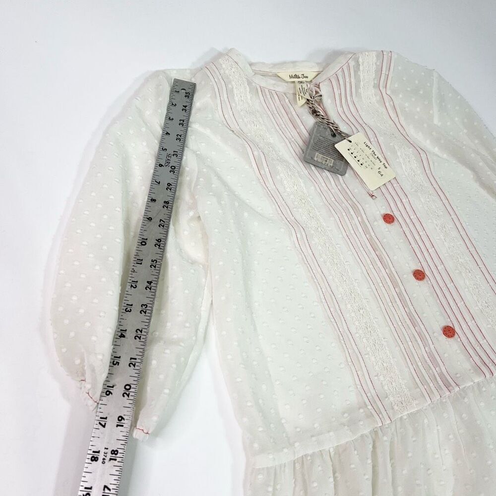 Matilda‎ Jane Top Womens Medium White Swiss Dot Lace NWT peasant country - Picture 7 of 12